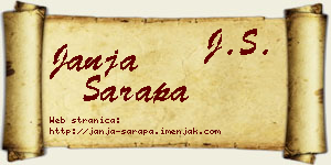 Janja Sarapa vizit kartica
